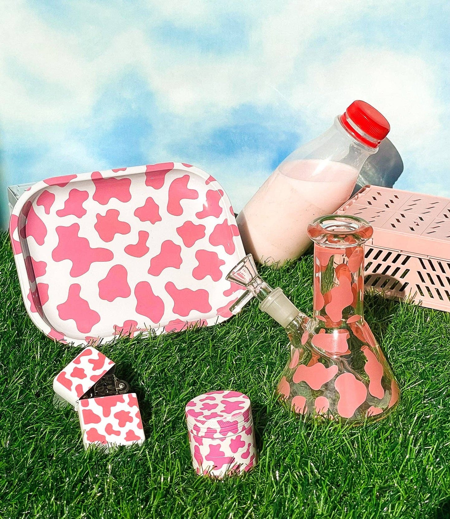 Mini Pink Cow Rolling & Trinket Tray - November Moon  