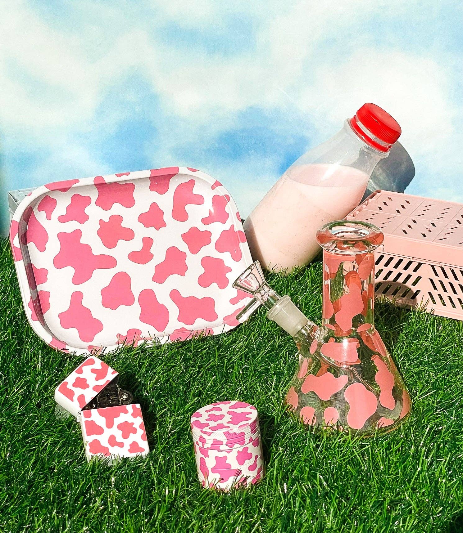 Mini Pink Cow Rolling & Trinket Tray - November Moon  