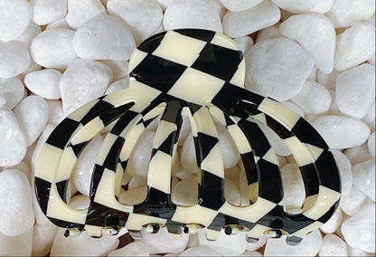 Checkered Hair Claw Clip