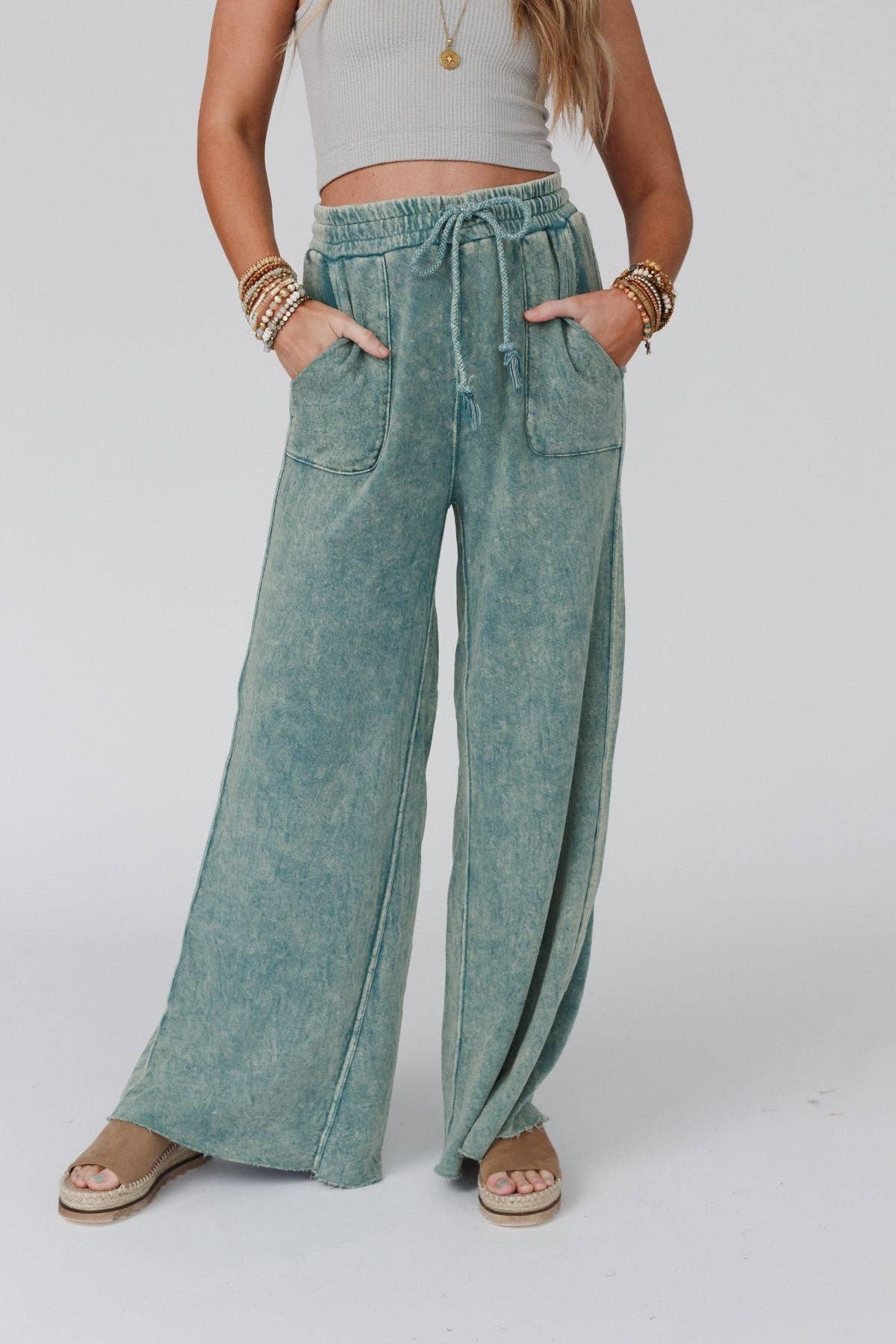 Robin Wide Leg Pant - Turquoise