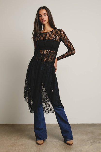 Sheer Lace Layering Dress
