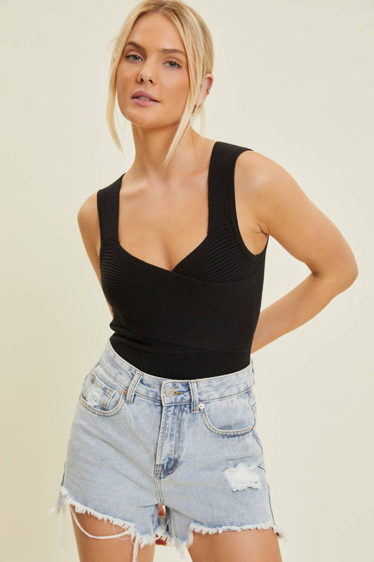 Wrap Sweater Bodysuit - November Moon  