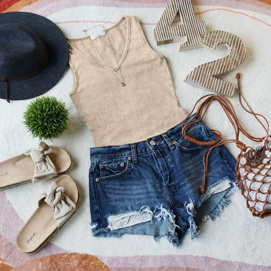 Mineral Wash Bodysuit - November Moon  
