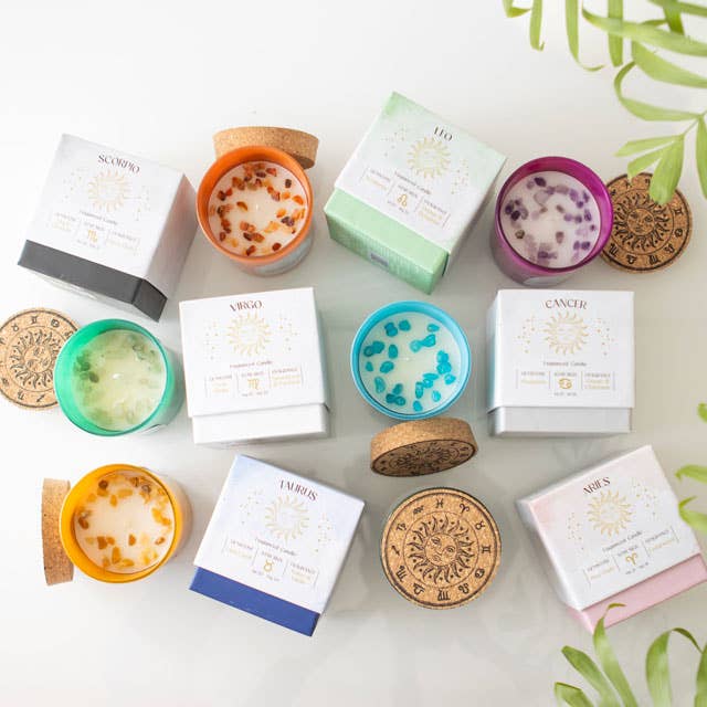 Zodiac Gemstone Crystal Candles - November Moon  